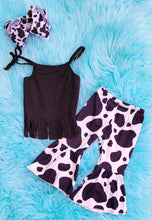Load image into Gallery viewer, Black Tank Cow Bell Bottom Set