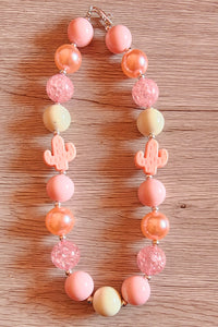Peachy Pink Cactus Necklace