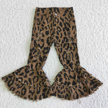 Load image into Gallery viewer, Distressed Leopard Double Bell Bottoms