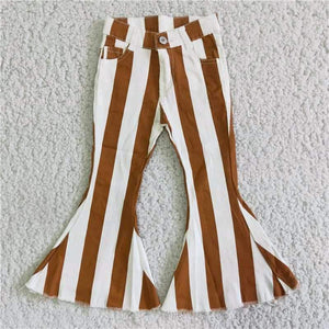 Striped Flare Denim Jeans