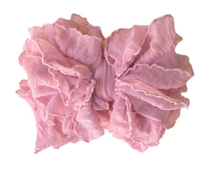 In Awe Ruffle Headwrap Bow: Bubblegum Pink