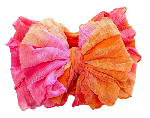 In Awe Ruffle Headwrap Bow: Hibiscus