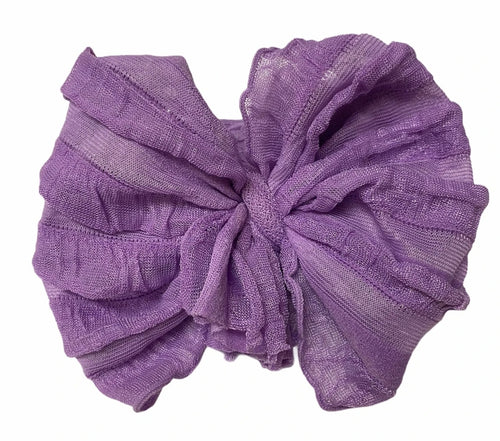 In Awe Ruffle Headwrap Bow: Orchid
