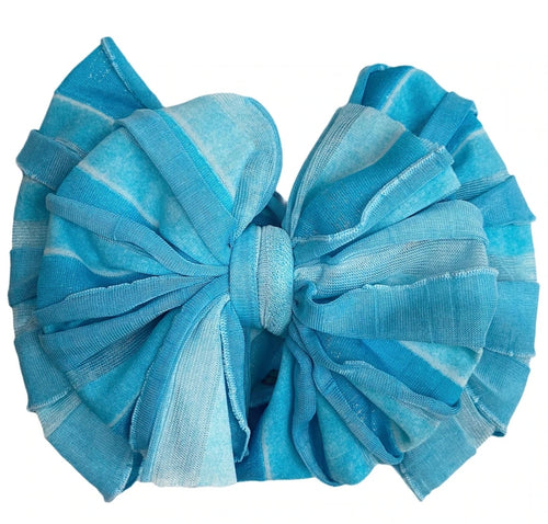 In Awe Ruffle Headwrap Bow: Waterfall