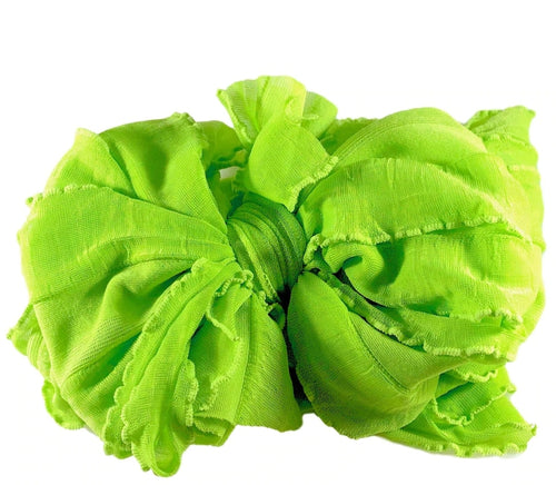 In Awe Ruffle Headwrap Bow: Lime