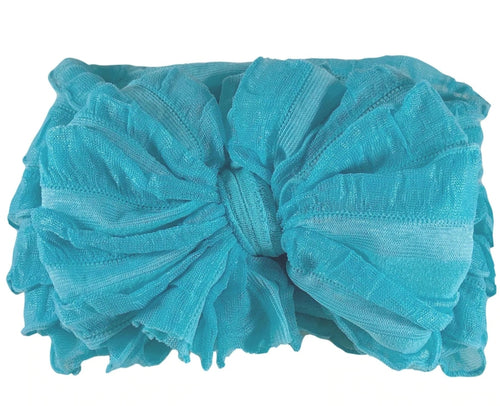 In Awe Ruffle Headwrap Bow: Lagoon