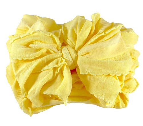 In Awe Ruffle Headwrap Bow: Buttercup