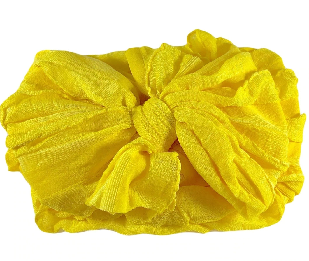 In Awe Ruffle Headwrap Bow: Bright Yellow